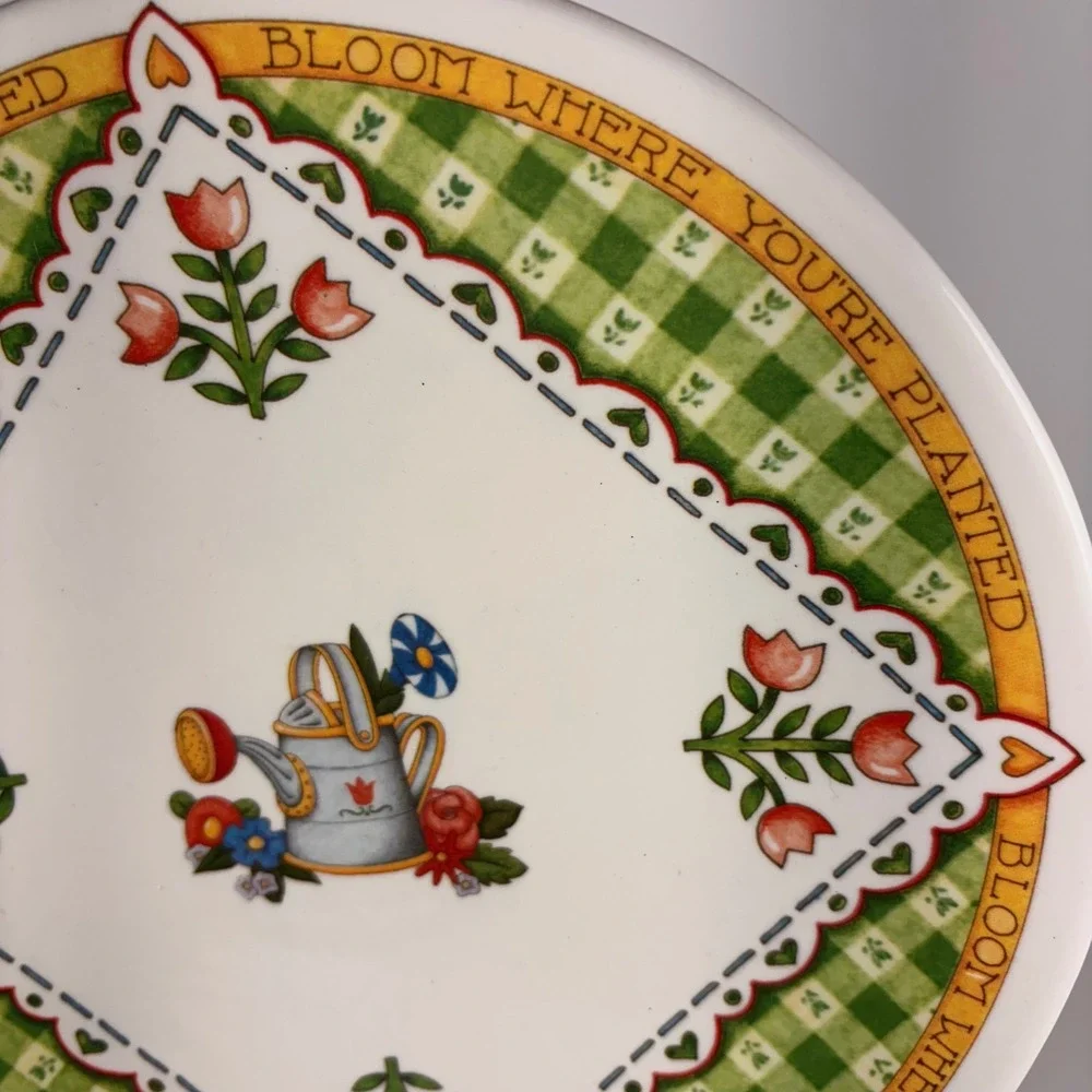 Vintage 1999 Santa Barbara Ceramic Design Bloom Where You're Planted Plate 1999
